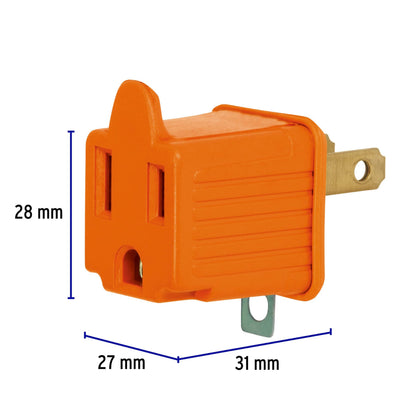 Adaptador de 3 a 2, naranja, a granel.