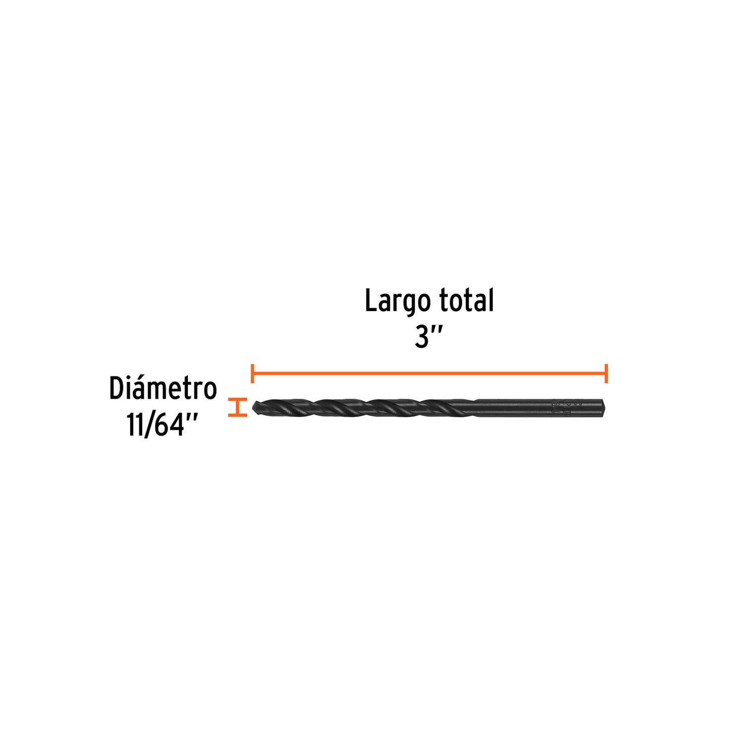 Broca HSS 11/64" Trublack p/metal