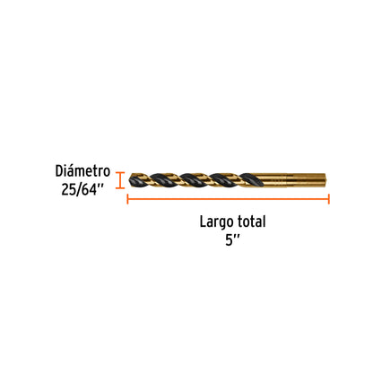 Broca HSS 25/64" Trugold p/metal