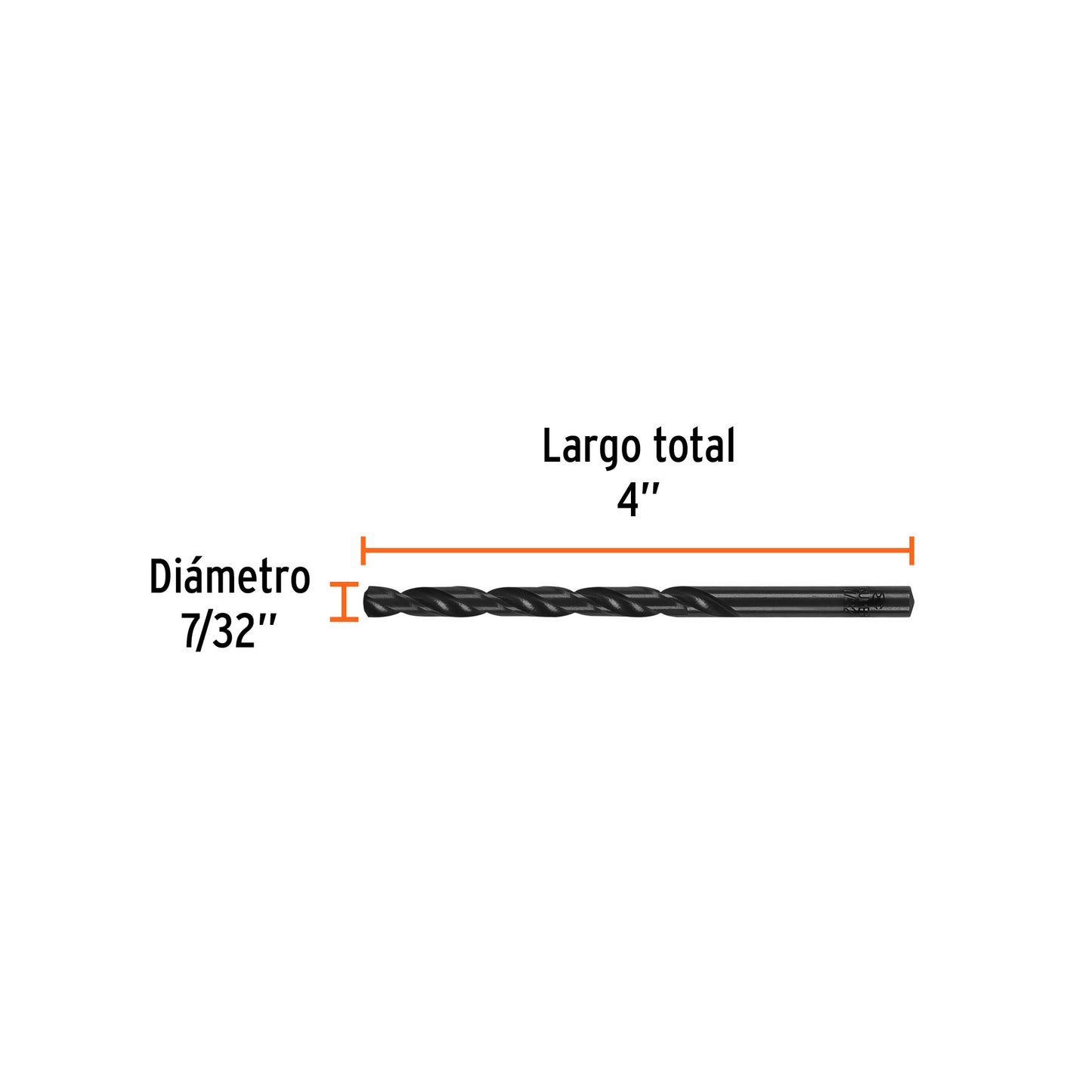 Broca HSS 7/32" Trublack p/metal