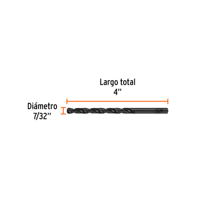 Broca HSS 7/32" Trublack p/metal