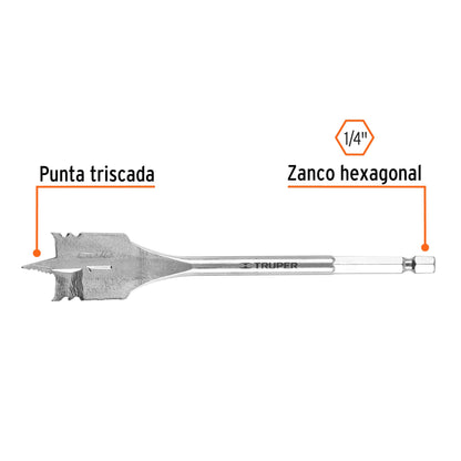 Broca plana de manita 1"  p/madera