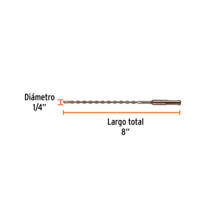 Broca SDS Plus 1/4 x 8"