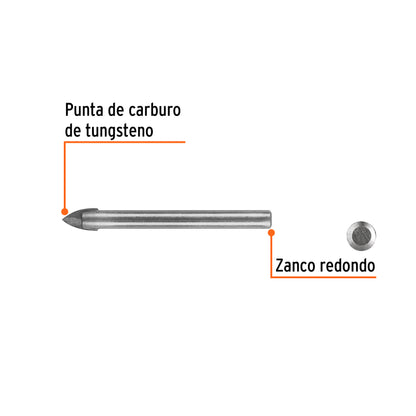 Broca p/vidrio y azulejo de 3/8"