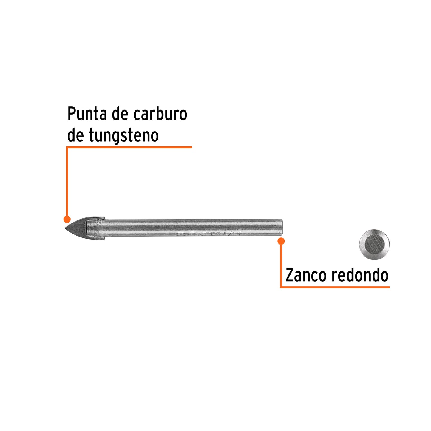 Broca p/vidrio y azulejo de 5/16"