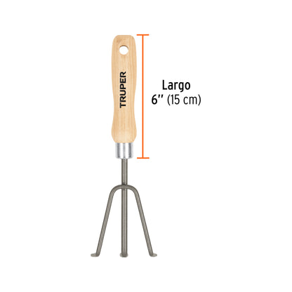 Cultivador para jard’n, mango de 6'