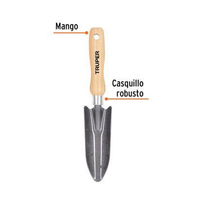 Transplantador para jard’n, mango de 6'