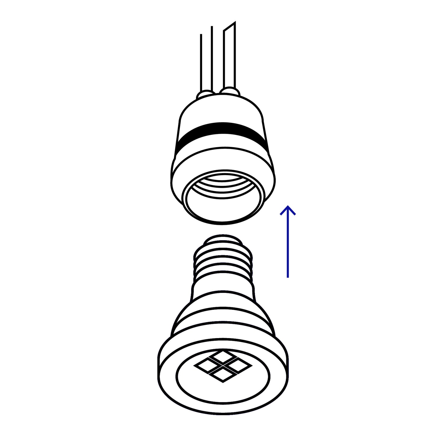 Portalámpara PVC, con sensor de luz.