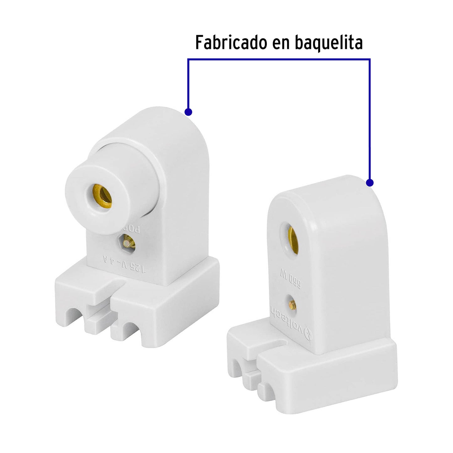 Bolsa  con 2 pzas de portalámparas p/tubo LED y fluorescente, base FA8