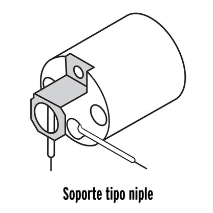 Portalámpara de porcelana con soporte tipo niple