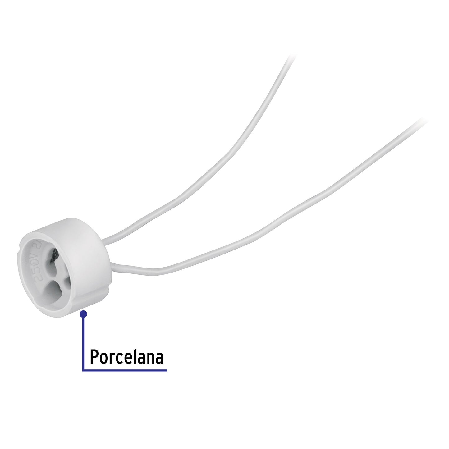 Portalámpara de porcelana p/base GU10