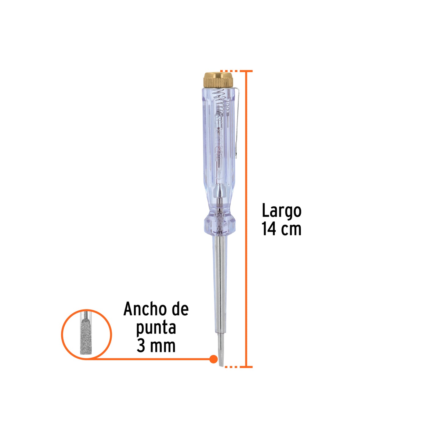 Probador para circuitos de corriente alterna 14 cm