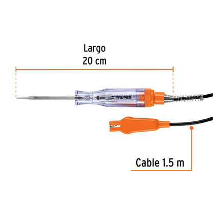 Probador para circuitos de corriente directa 20 cm, con caimán