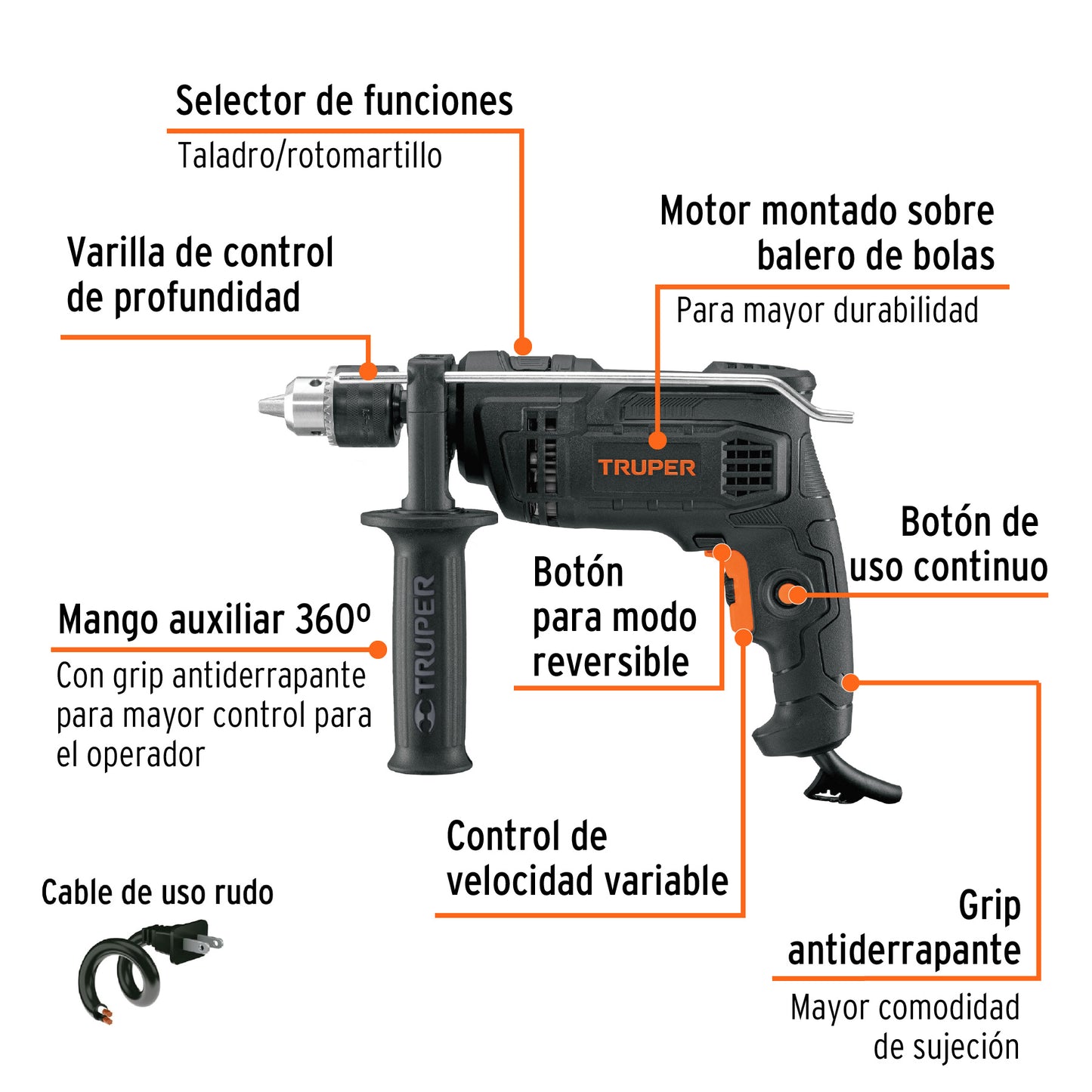 Rotomartillo de 1/2", 700W