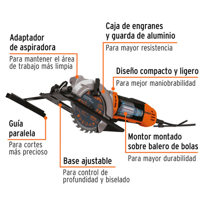 Sierra circular compacta de 4-1/2", 750W