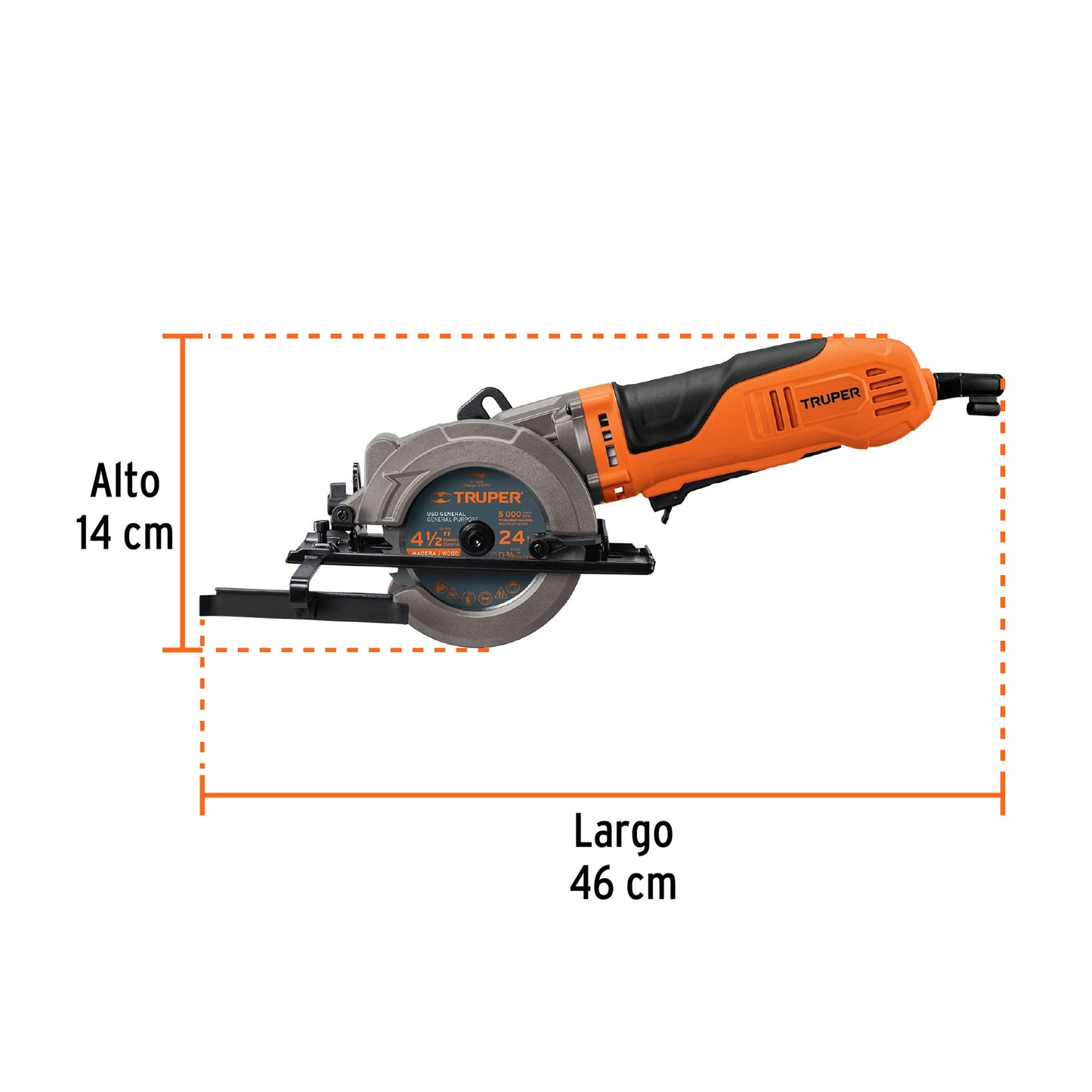 Sierra circular compacta de 4-1/2", 750W