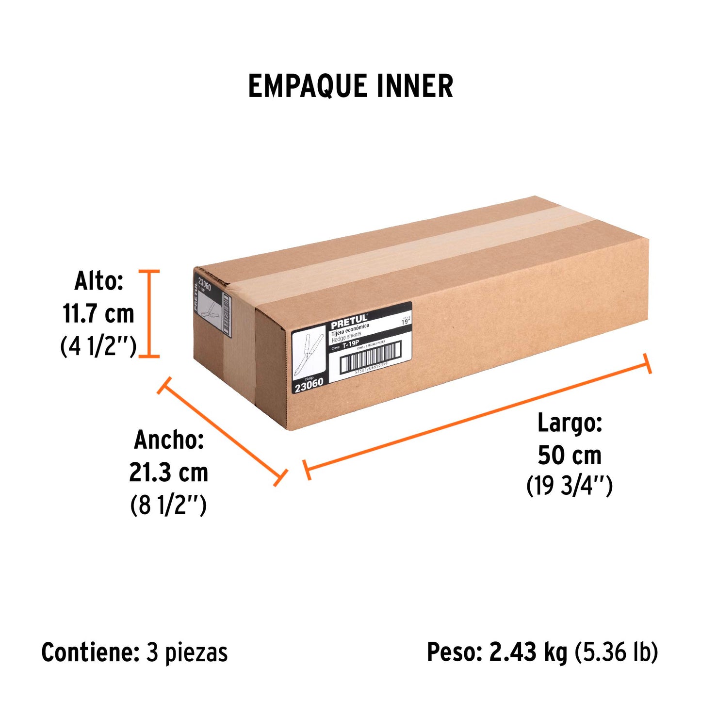 Tijera para poda 49 cm mangos de madera