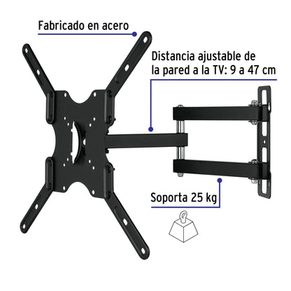 Soporte p/pantallas 23" a 42" movimiento angular y articulado